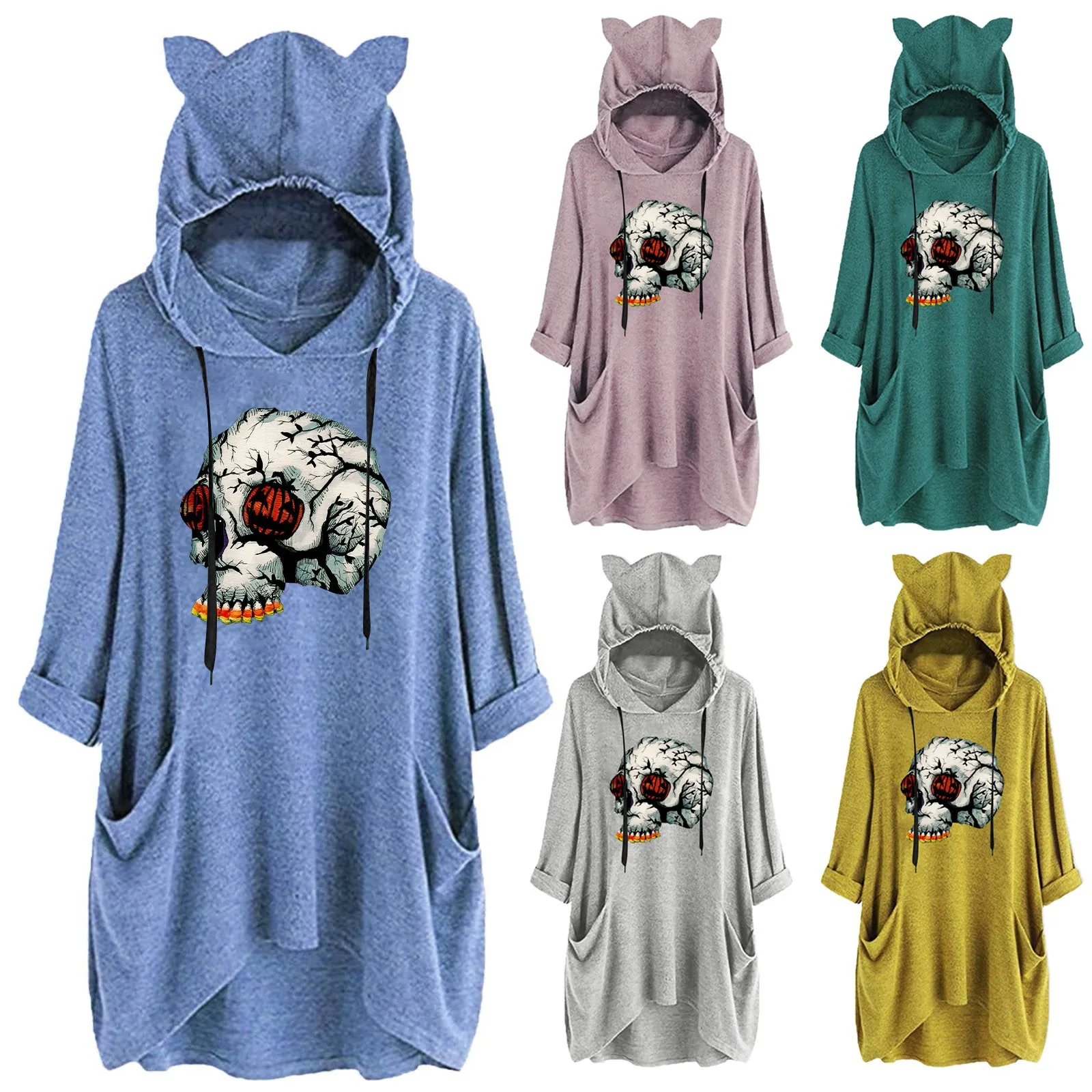 Halloween Print Hooded Long Sleeve Pullover Casual Sweatshirt Cat Tunic Length Zip up Hoodie Women Zip Hoodies for Women Warm
Halloween Print Hooded Long Sleeve Pullover Casual Sweatshirt Cat Tunic Length Zip up Hoodie Women Zip Hoodies for Women Warm