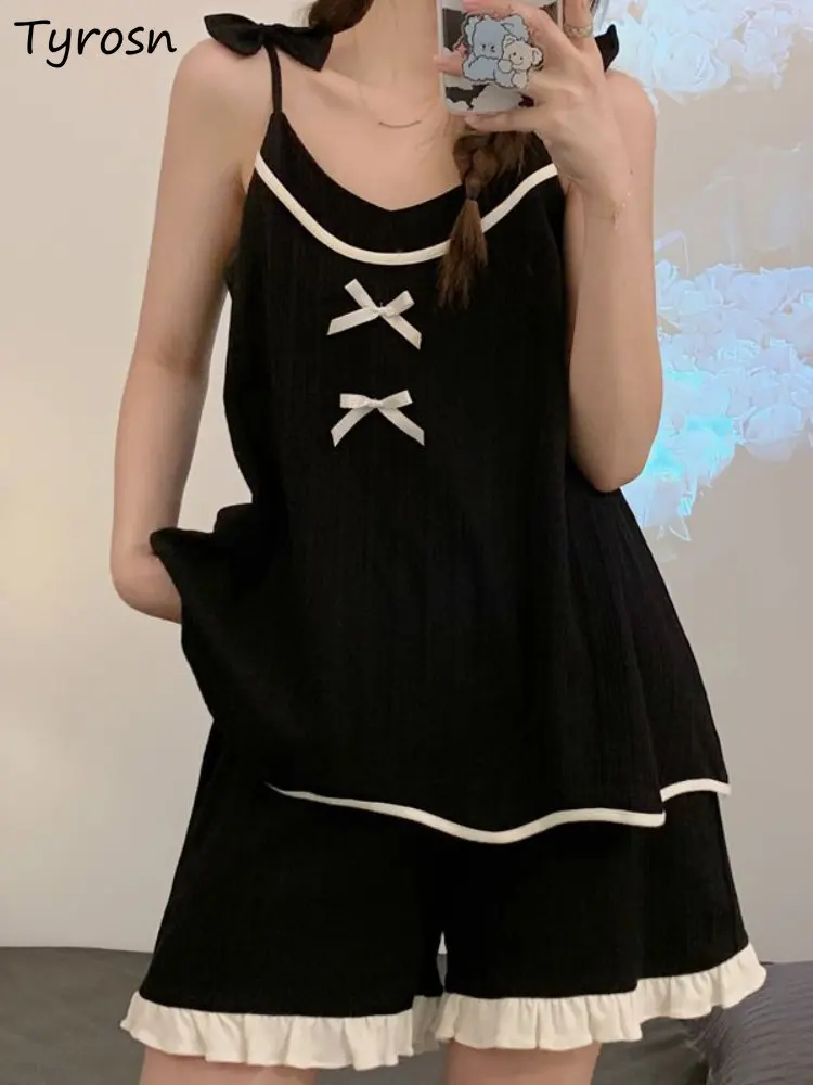 Pajama Set Women Sweet Fashion Simple Leisure Ruffles Sleepwear Sleeveless Students Tender Cozy Korean Style Princess Elegant
Pajama Set Women Sweet Fashion Simple Leisure Ruffles Sleepwear Sleeveless Students Tender Cozy Korean Style Princess Elegant
