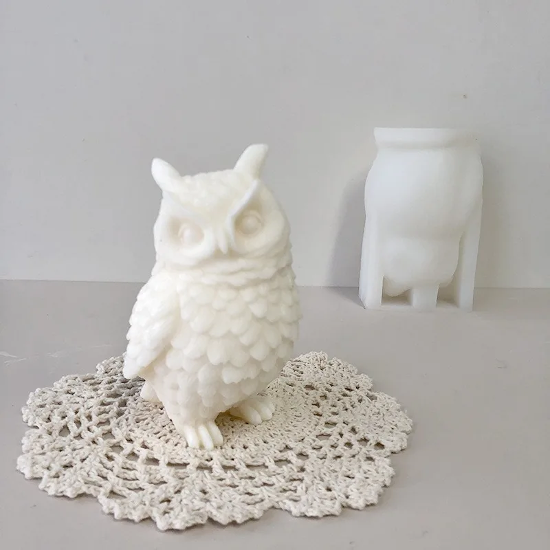

3D Owl Silicone Mold Large Standing Owl DIY Animal Candle Making Supplies Handmade Soap Plaster Craft Resin Mold Home Decor Gift