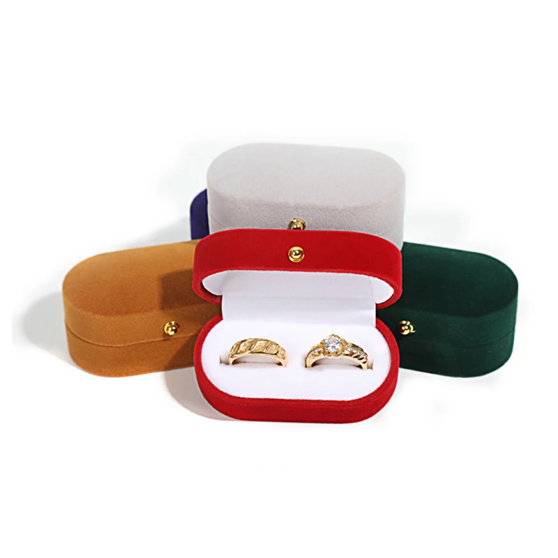 

Bulk Engagement Ring Packaging Box Velvet Valentine's Day Gift Wedding Ring Showcase Organizer Jewelry Stud Earrings Storage Box