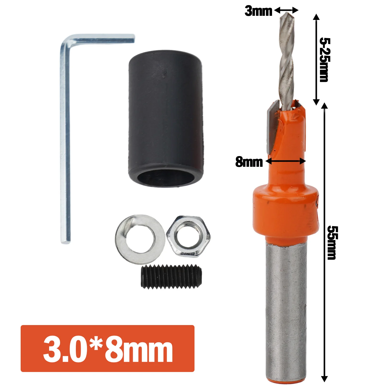 Counter Sink Drill Bit &Drill Stopper 8mm Shank HSS Wood Screw Drill Router Bits Self Tapping Taper Hole Punch Woodworking Tools
Counter Sink Drill Bit &Drill Stopper 8mm Shank HSS Wood Screw Drill Router Bits Self Tapping Taper Hole Punch Woodworking Tools