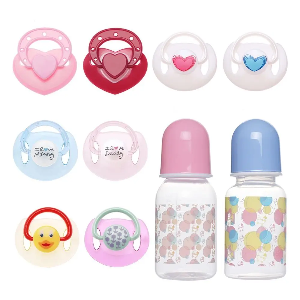 

Cute Baby Doll Magnet Pacifier Simulation Nursing Bottle Dummy Pacifie New Reborn Baby Dolls Supplies Dummy Nipples DIY Kids Toy