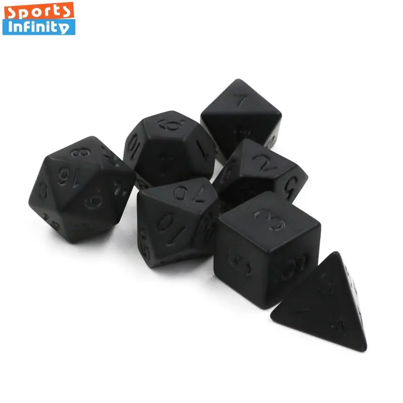 7 Pcs Matte Black Dice Set D4 D6 D8 D10 D% D12 D20 Digital Dice Entertainment Party Table Games DND TRPG RPG Polyhedral Dice Kit
7 Pcs Matte Black Dice Set D4 D6 D8 D10 D% D12 D20 Digital Dice Entertainment Party Table Games DND TRPG RPG Polyhedral Dice Kit