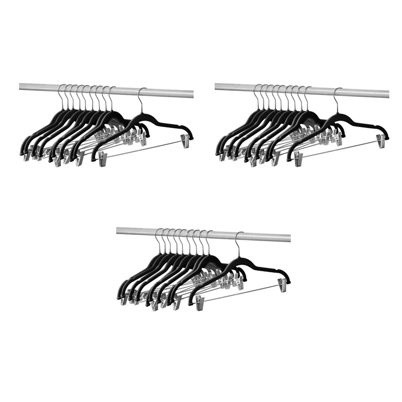 30 Pack Clothes Hangers With Clips Black Velvet Hangers Use For Skirt And Clothes Hanger Pants Hanger Ultra Thin No Slip
30 Pack Clothes Hangers With Clips Black Velvet Hangers Use For Skirt And Clothes Hanger Pants Hanger Ultra Thin No Slip