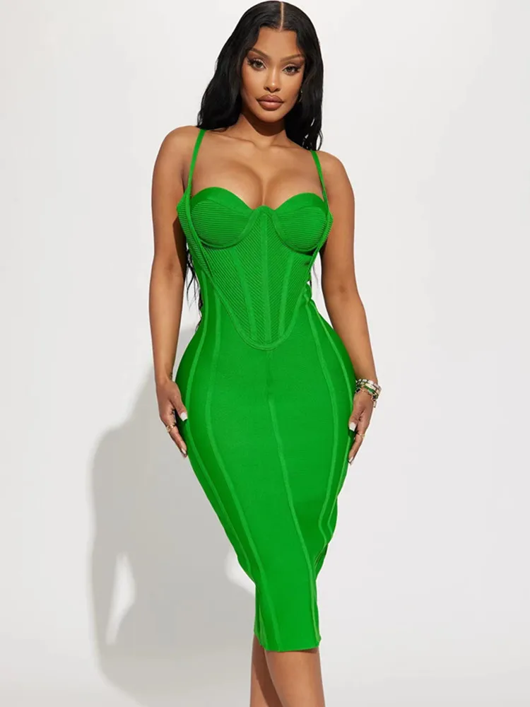 Elegant Party Dresses for Women 2023 New Design Green Spaghetti Strap Elastic Knee Length Bandage Dress High Street Formal Gown
Elegant Party Dresses for Women 2023 New Design Green Spaghetti Strap Elastic Knee Length Bandage Dress High Street Formal Gown