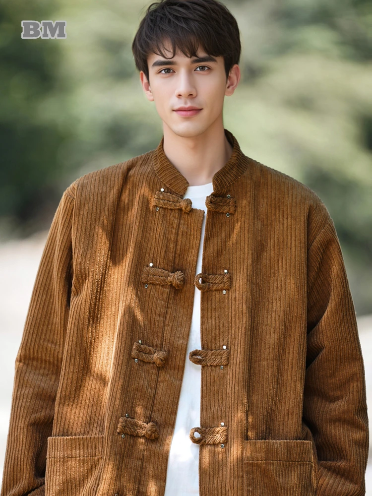 Chinese Style Corduroy Jackets For Men Vintage Plus Size Coat Spring Autumn Ethnic Style Tai Chi Kung Fu Jacket Oversize Tops
Chinese Style Corduroy Jackets For Men Vintage Plus Size Coat Spring Autumn Ethnic Style Tai Chi Kung Fu Jacket Oversize Tops