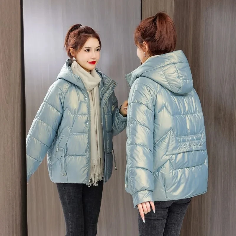Women Winter Glossy Down Padded Jacket 2023Korean New Winter Cotton Coat Female Warm Thick Parkas Hooded Outwear Loose Snow Coat
Women Winter Glossy Down Padded Jacket 2023Korean New Winter Cotton Coat Female Warm Thick Parkas Hooded Outwear Loose Snow Coat