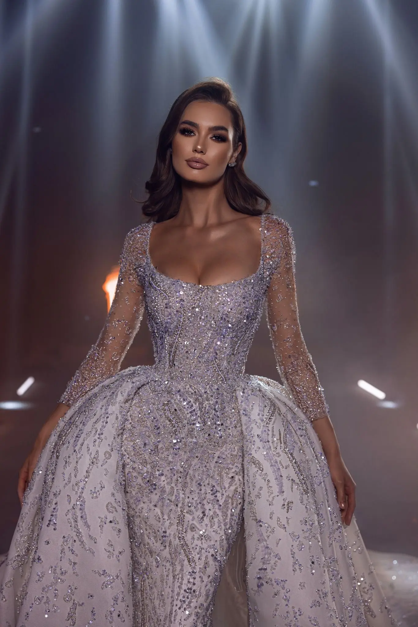 Wedding Dress Bateau Long Sleeves Beaded Sequins Appliques Flowers Lace Deatchable Train Ruffles Bridal Gowns Vestido De Novia
Wedding Dress Bateau Long Sleeves Beaded Sequins Appliques Flowers Lace Deatchable Train Ruffles Bridal Gowns Vestido De Novia