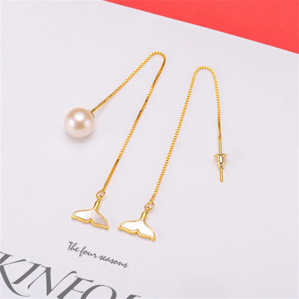 DIY Pearl Ear Stud Accessories S925 Sterling Silver Jewelry Fishtail Empty Holder Silicone Ear Plug Fit 8-10mm Beads
DIY Pearl Ear Stud Accessories S925 Sterling Silver Jewelry Fishtail Empty Holder Silicone Ear Plug Fit 8-10mm Beads