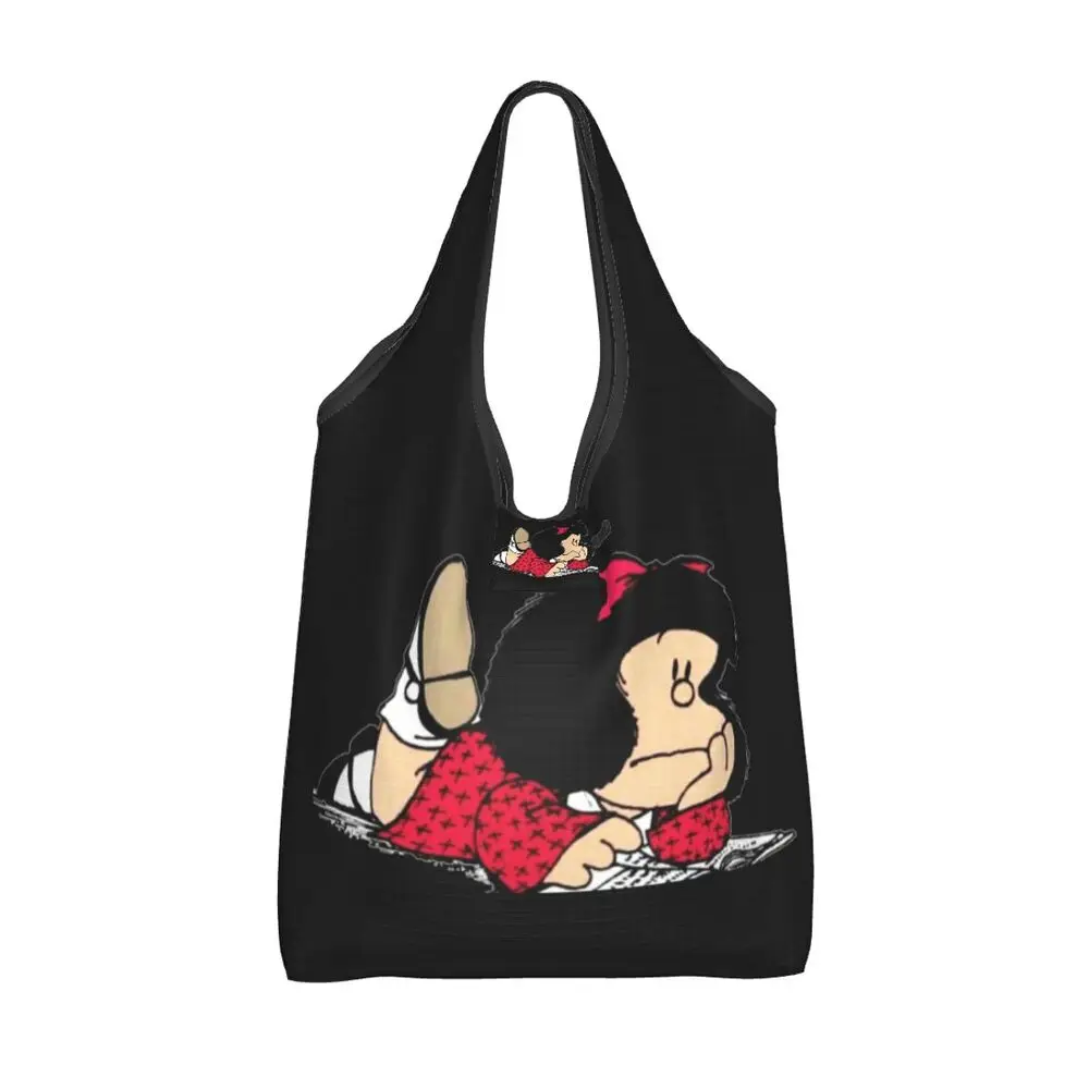 Custom Vintage Mafalda Manga Grocery Shopping Bag 66 Se91fd6146fb749558b15784f13b96568M