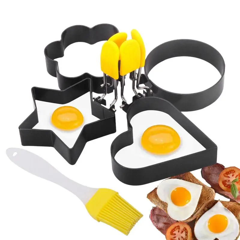 

Egg Rings For Frying Eggs Crumpet Ring Mold Shaper Crumpet Ring Mold Shaper Heart Flower Star Egg Round Ring Set For Indoor