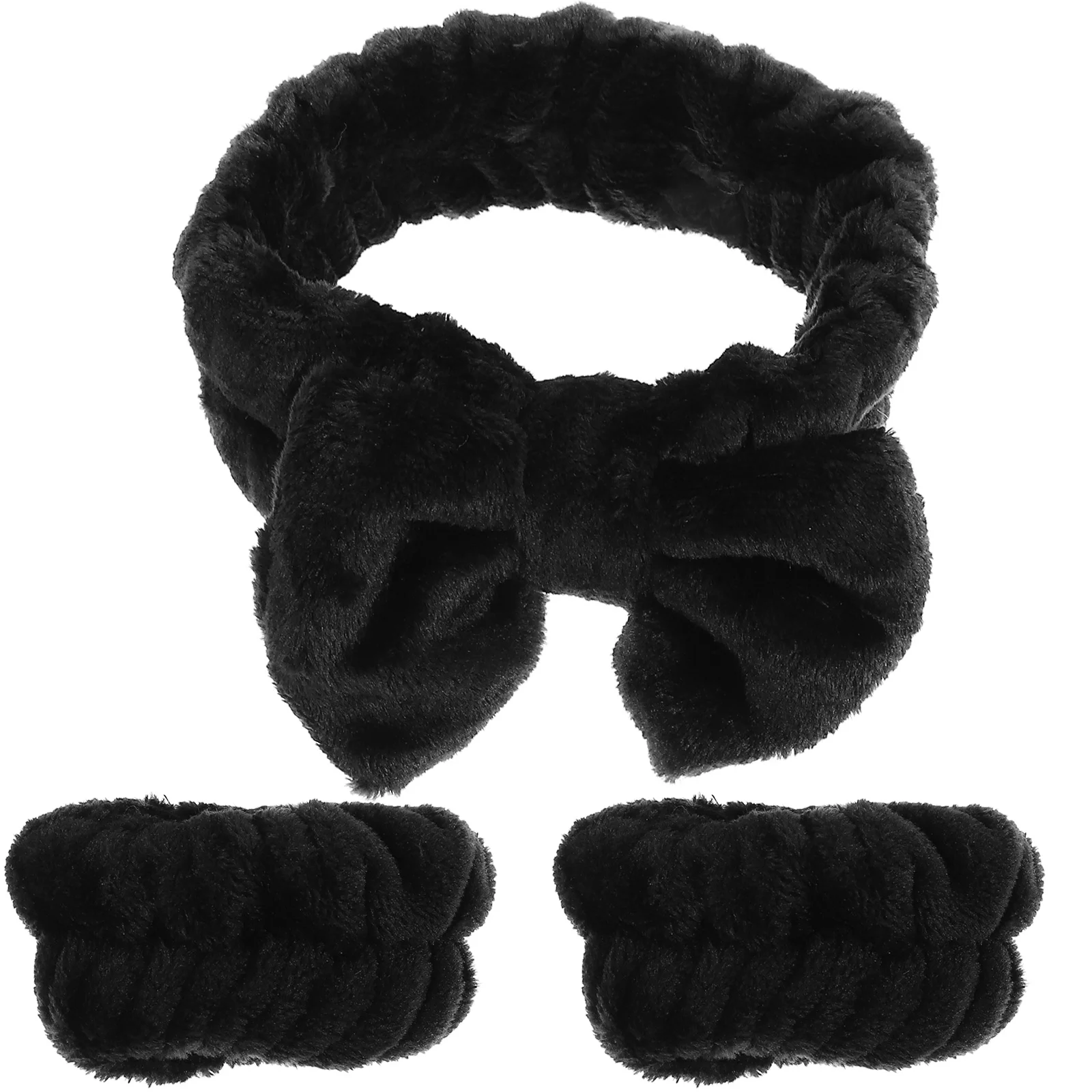 

Повязка на голову с бабочкой, черная эластичная повязка на запястье, тканевые повязки для волос на лицо