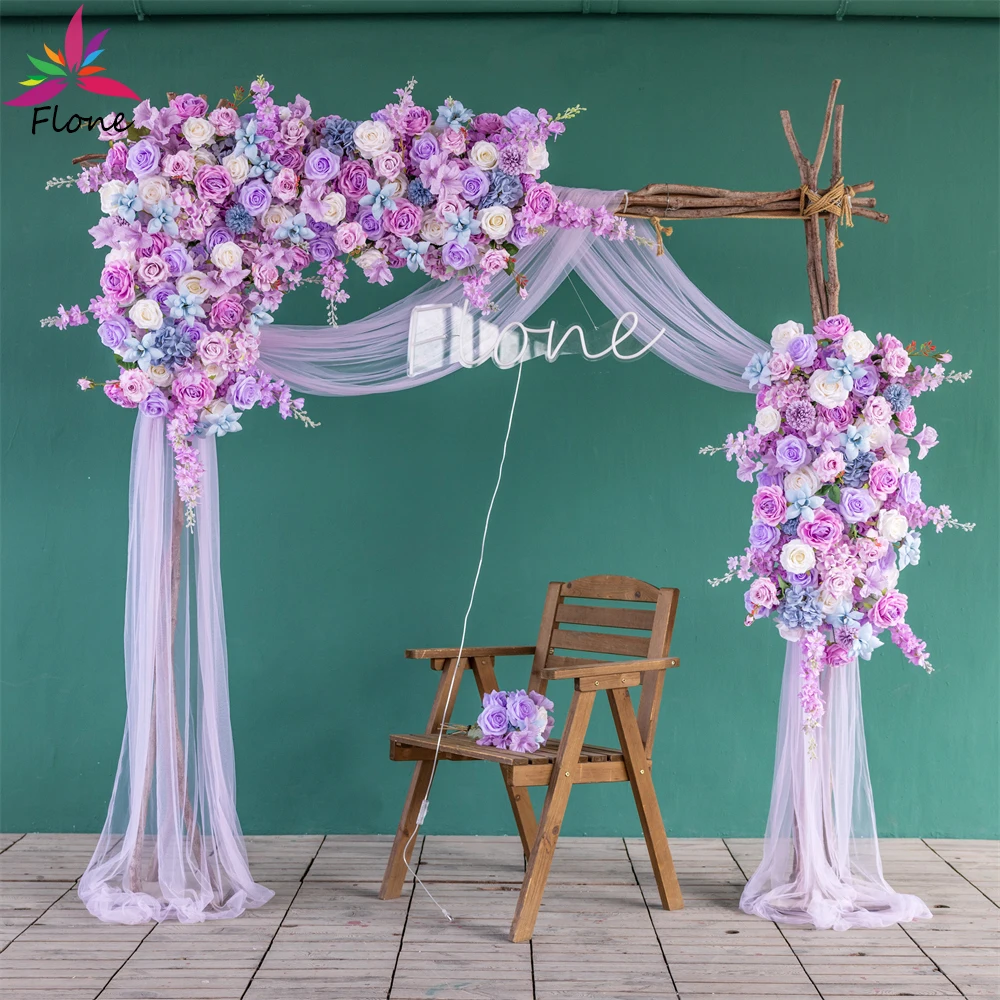 

2.6ft Artificial Purple White Silk Flower Row Wedding Decoration Fleurs Artificielles Mariage Sztuczne Kwiaty Floral Arrangement