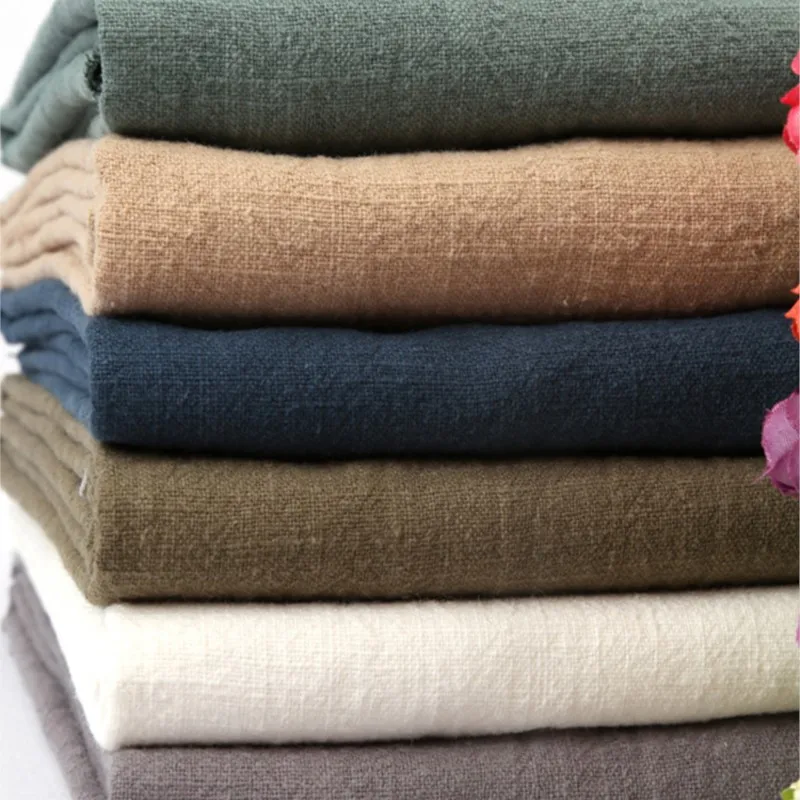 

Cotton Linen Cloth Clothing Fabric Washed Solid Color Vintage Ramie Thickened Hanfu Clothes Handmade