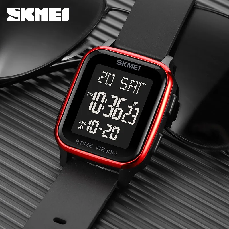 

SKMEI 2Time Digital Watch For Men Women Waterproof Countdown Date Chrono LED Electronic Wristwatches Sport Clock Reloj Hombre