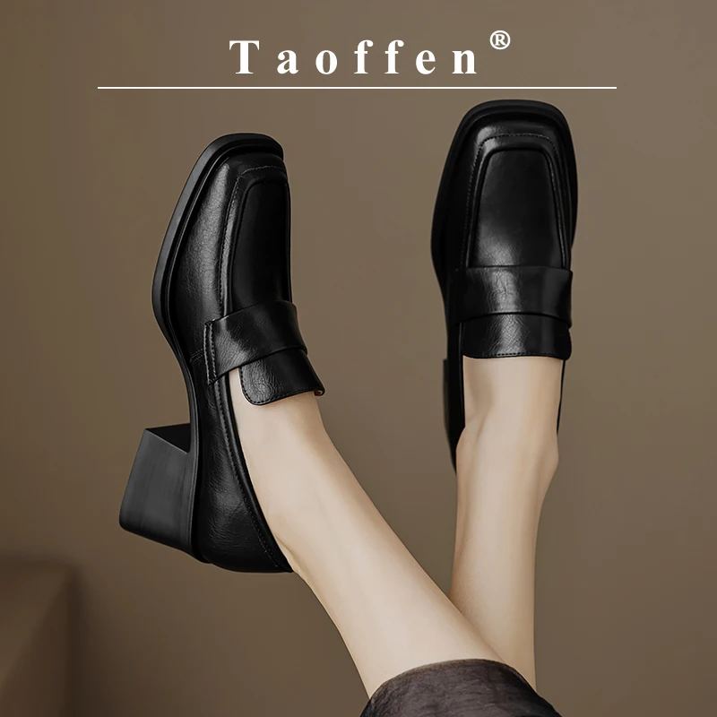 Taoffen Casual Loafers For Women Genuine Leather Silver Square toe Pumps Square Heel Anti-slip Thick Sole Slip-On Lady Shoes
Taoffen Casual Loafers For Women Genuine Leather Silver Square toe Pumps Square Heel Anti-slip Thick Sole Slip-On Lady Shoes