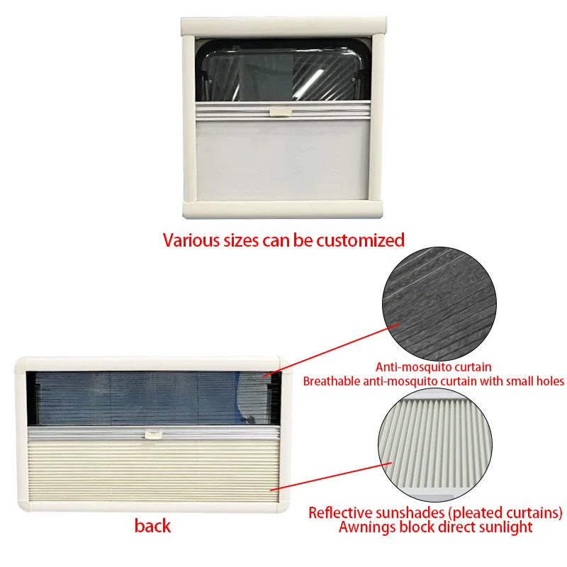 TYTXRV Car Accessories Quality Side Window ABS Material Soundproofing With Blackout Curtain For Caravan Camper Trailer Motorhome TYTXRV Car Accessories Quality Side Window ABS Material Soundproofing With Blackout Curtain For Caravan Camper Trailer Motorhome