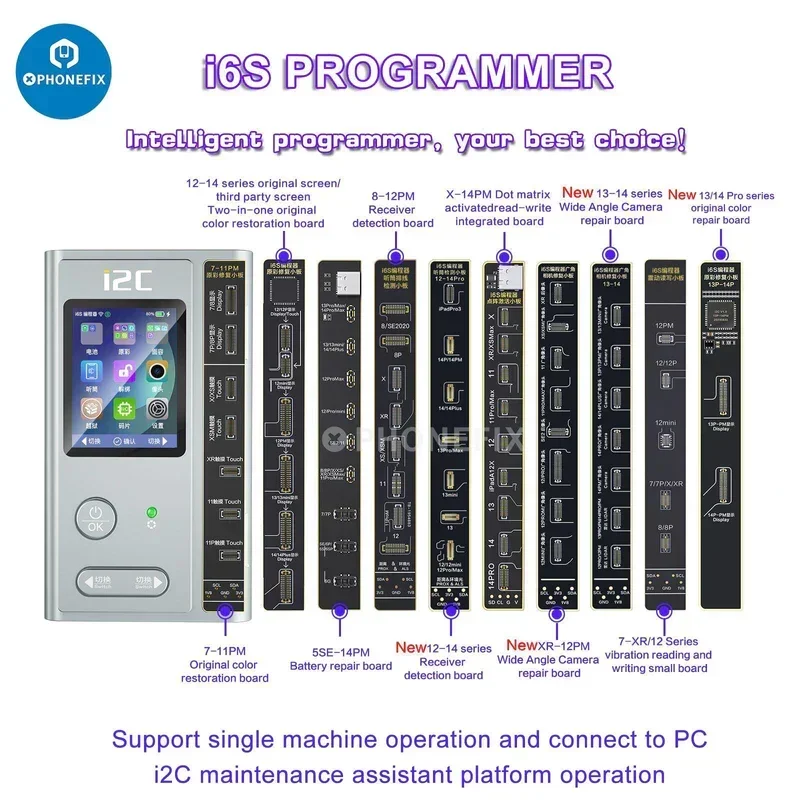 Программатор I2C I6S с точечной матрицей, оригинальный цветной динамик для камеры IPhone 6-15 PM, аккумулятор, функция распознавания лица, восстанавливающий набор инструментов для ремонта
Программатор I2C I6S с точечной матрицей, оригинальный цветной динамик для камеры IPhone 6-15 PM, аккумулятор, функция распознавания лица, восстанавливающий набор инструментов для ремонта