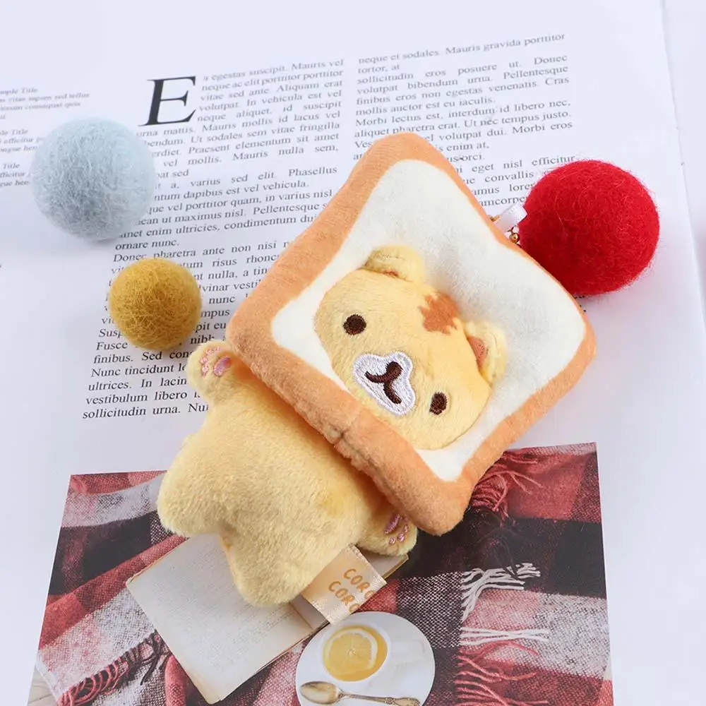 

Japanese Popular Bread Cat Toast Plush Doll Small Pendant Small Yellow Bag Hanging Ornaments Cat Plushie Keychains