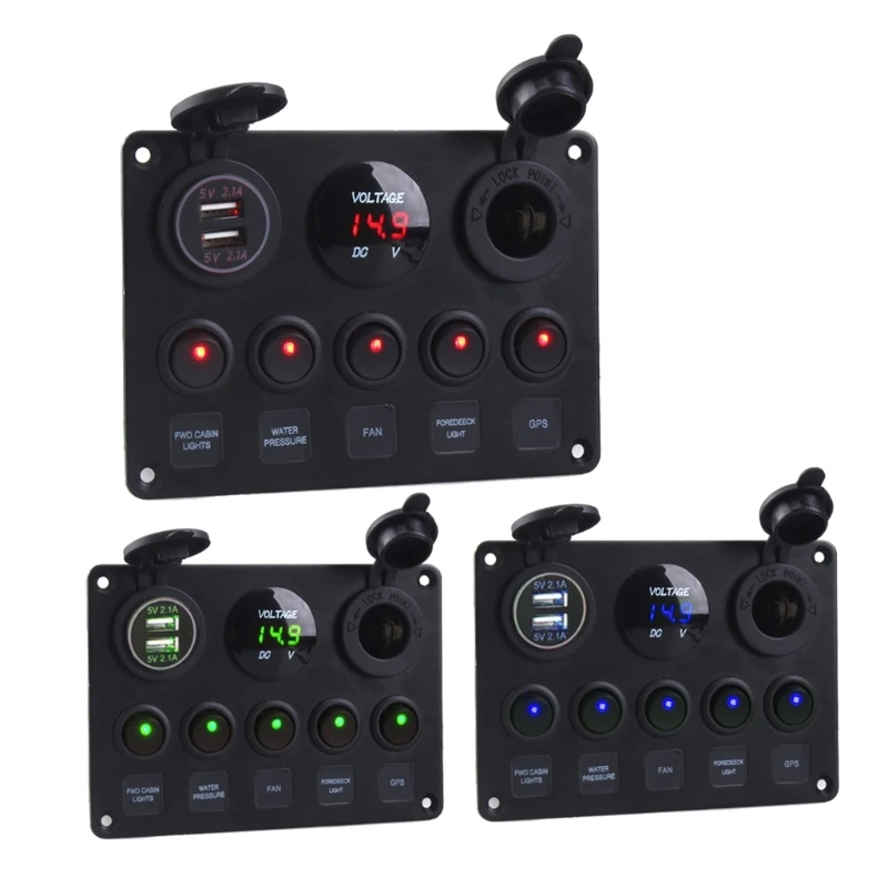 5 Gang Rockers Toggle Panel Suitable for RVs Yacht Boats Car Marine Waterproof Interior Part 12V 24V Light Button
5 Gang Rockers Toggle Panel Suitable for RVs Yacht Boats Car Marine Waterproof Interior Part 12V 24V Light Button