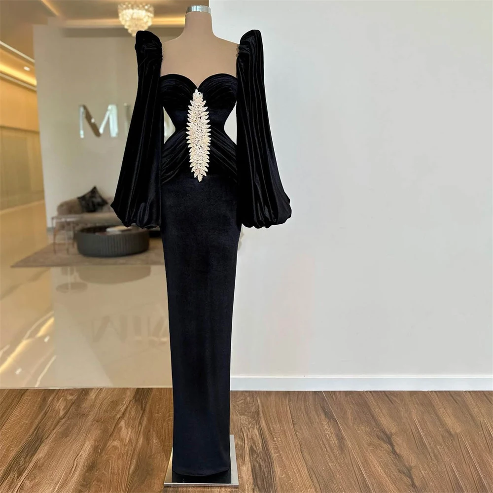 2023 Dubai Black Mermaid Evening Dresses Cap Sleeves Beadings Sweetheart Pleated Arabia Dubai Celebrity Party Gowns Robe Soirée
2023 Dubai Black Mermaid Evening Dresses Cap Sleeves Beadings Sweetheart Pleated Arabia Dubai Celebrity Party Gowns Robe Soirée