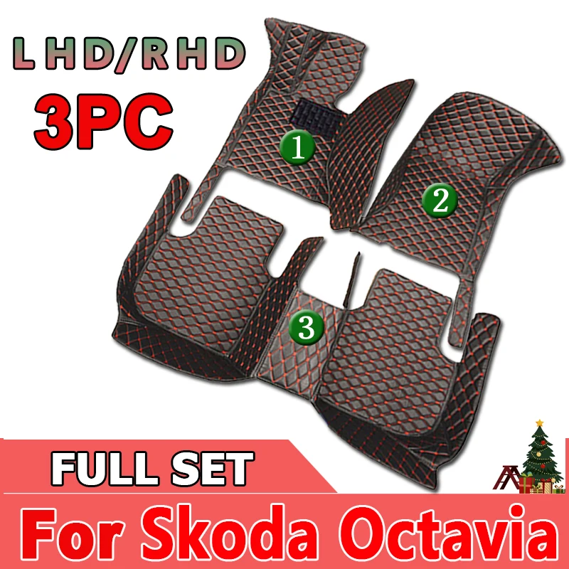 

LHD Car Floor Mats For Skoda Octavia MK3 5E 2021 2020 2019 2018 2017 2016 2015 2014 2013 Styling Parts Auto Accessories Carpets