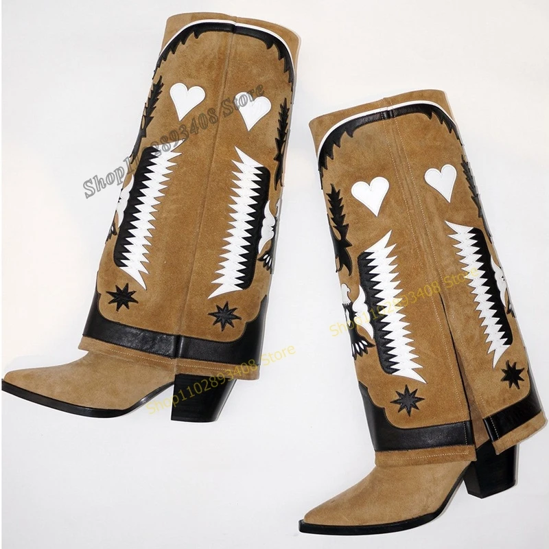 Kahaki Suede Heart Shaped Mid Calf Boots Pointed Toe Chunky Mid Heel Cowboy Women Shoes 2023 Fashion Sexy Zapatos Para Mujere
Kahaki Suede Heart Shaped Mid Calf Boots Pointed Toe Chunky Mid Heel Cowboy Women Shoes 2023 Fashion Sexy Zapatos Para Mujere