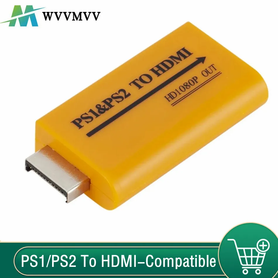 

WvvMvv PS1/PS2 To HDMI-compatible Audio Video Converter Up to 1080P Output For HDTV Monitor Projector Plug and Play