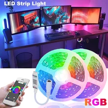 LED Strip 5050 RGB PC Backlight for TV LED Tape Con Bluetooth Control for Room LED Lights Neon Garland Color LED Strip Lighting
LED Strip 5050 RGB PC Backlight for TV LED Tape Con Bluetooth Control for Room LED Lights Neon Garland Color LED Strip Lighting