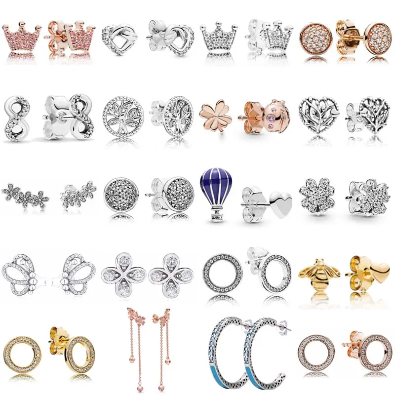 925 Sterling Silver Dazzling Droplets Enchanted Crown Circular Forever Tree Of Love Earring For Women DIY Gift Jewelry
925 Sterling Silver Dazzling Droplets Enchanted Crown Circular Forever Tree Of Love Earring For Women DIY Gift Jewelry