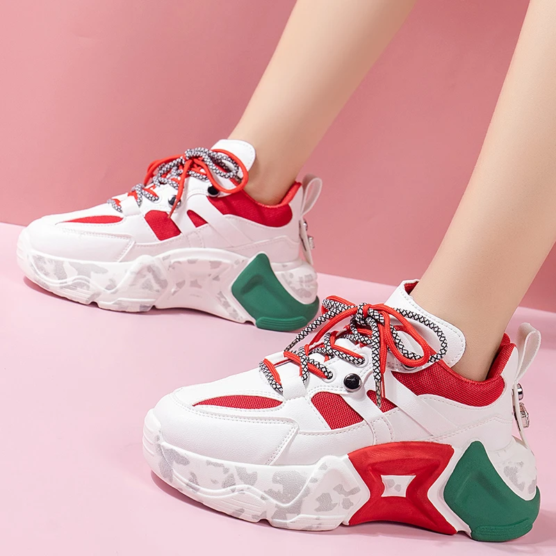 New Women Sneakers Mixed Color Platform Anti-Slip Casual Vulcanized Sports Shoes Fashionable Mesh Breathable Lace Up Ladies Shoe
New Women Sneakers Mixed Color Platform Anti-Slip Casual Vulcanized Sports Shoes Fashionable Mesh Breathable Lace Up Ladies Shoe