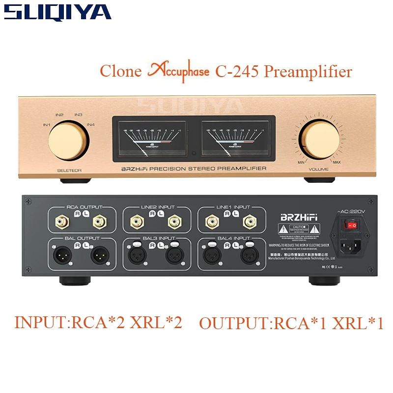 

SUQIYA-Replica Accuphase C-245 Circuit Full Balanced HiFi Fever Preamplifier With Remote Control VU Meter RCA XRL Input Output