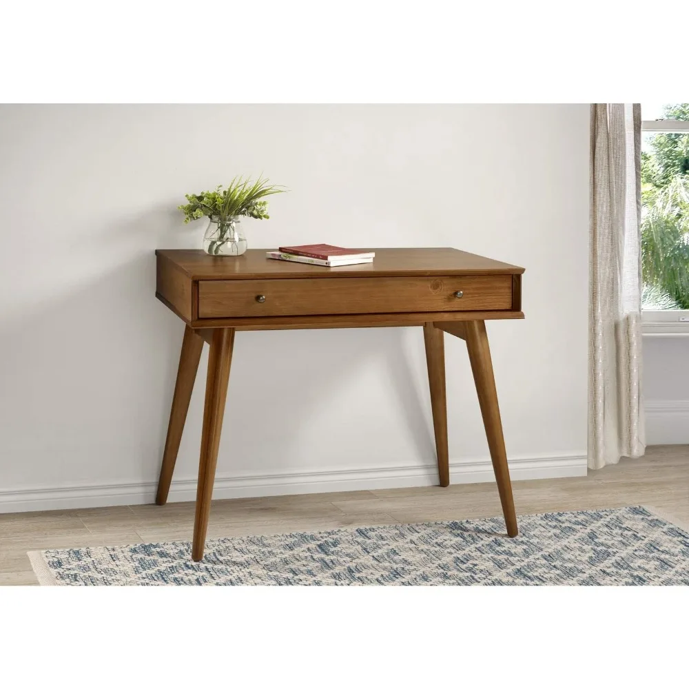 30"x 35.75"x 20" Computer Desk with One Drawer, Natural Variations of Wood Grains, Mid-Century Modern Solid Wood Writing Desk
30"x 35.75"x 20" Computer Desk with One Drawer, Natural Variations of Wood Grains, Mid-Century Modern Solid Wood Writing Desk