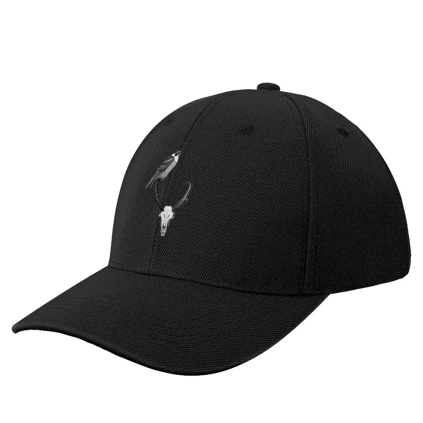 

Peregrine Falcon with Pronghorn Skull - Original Bird and Skull Ink Illustration Baseball Cap sun hat Icon Hat Women Men's