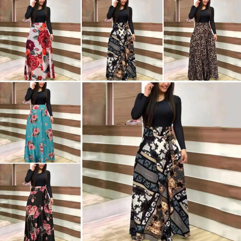 Long Sleeve Women Dress Floral Printed Hot Patchwork Cocktail Party Large Swing Maxi
Long Sleeve Women Dress Floral Printed Hot Patchwork Cocktail Party Large Swing Maxi