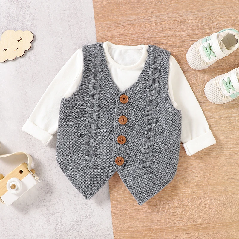 Baby Sweater Sleeveless Infant Girl Boy Cardigan Vest Tops Knitted Newborn Children Clothing Fashion Asymmetrical Outerwear Fall
Baby Sweater Sleeveless Infant Girl Boy Cardigan Vest Tops Knitted Newborn Children Clothing Fashion Asymmetrical Outerwear Fall