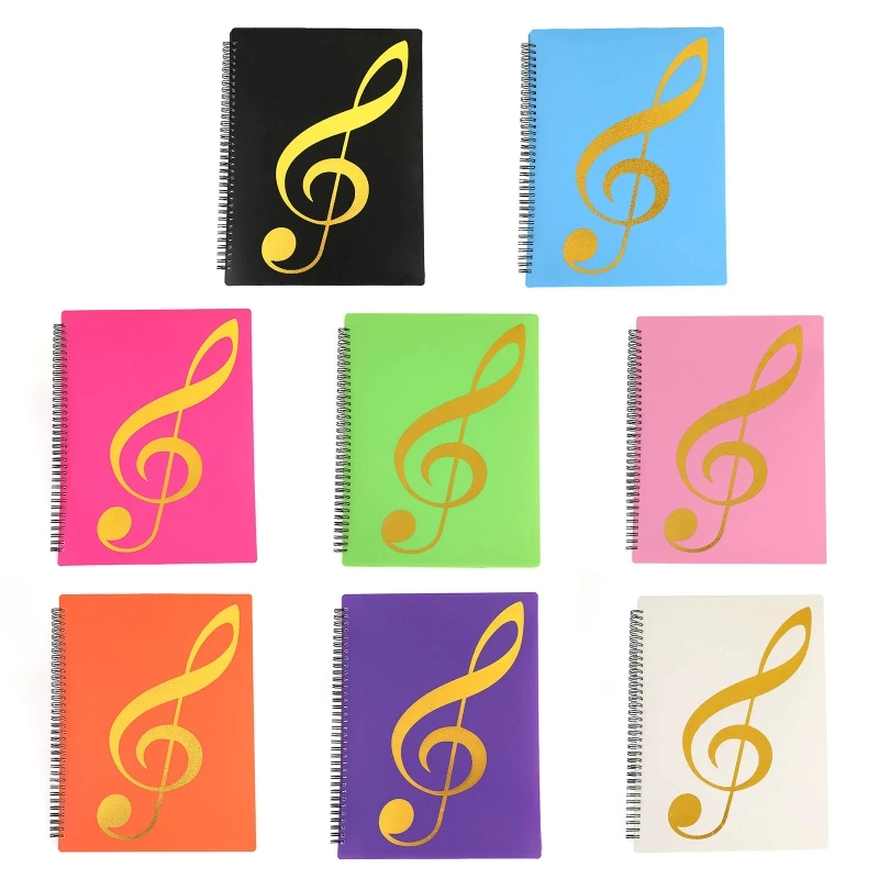 

Sheet Music Folders Spiral-Bound Band Folder 20 Sleeves 40 Pages Waterproof