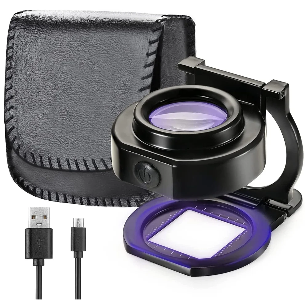 25X Loupe Magnifier with 6 Light, USB Three-Folding Desktop Portable Metal Eye Loupe Scale Sewing Magnifing Glass
25X Loupe Magnifier with 6 Light, USB Three-Folding Desktop Portable Metal Eye Loupe Scale Sewing Magnifing Glass