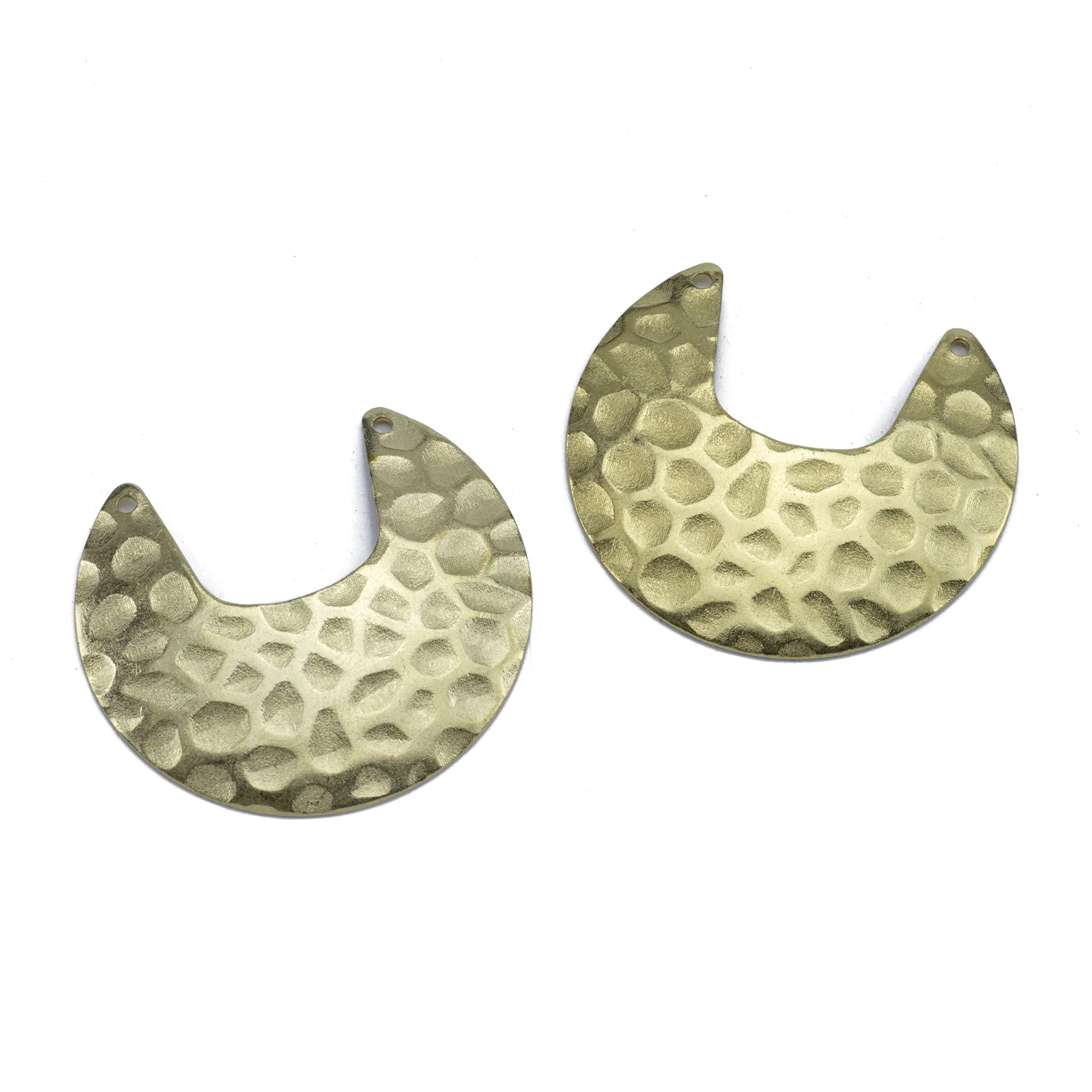 

10pcs Raw Brass Hammered Half-Moon Charms Connectors Pendants for Diy Charms Necklace Earring Jewelry Making Findings