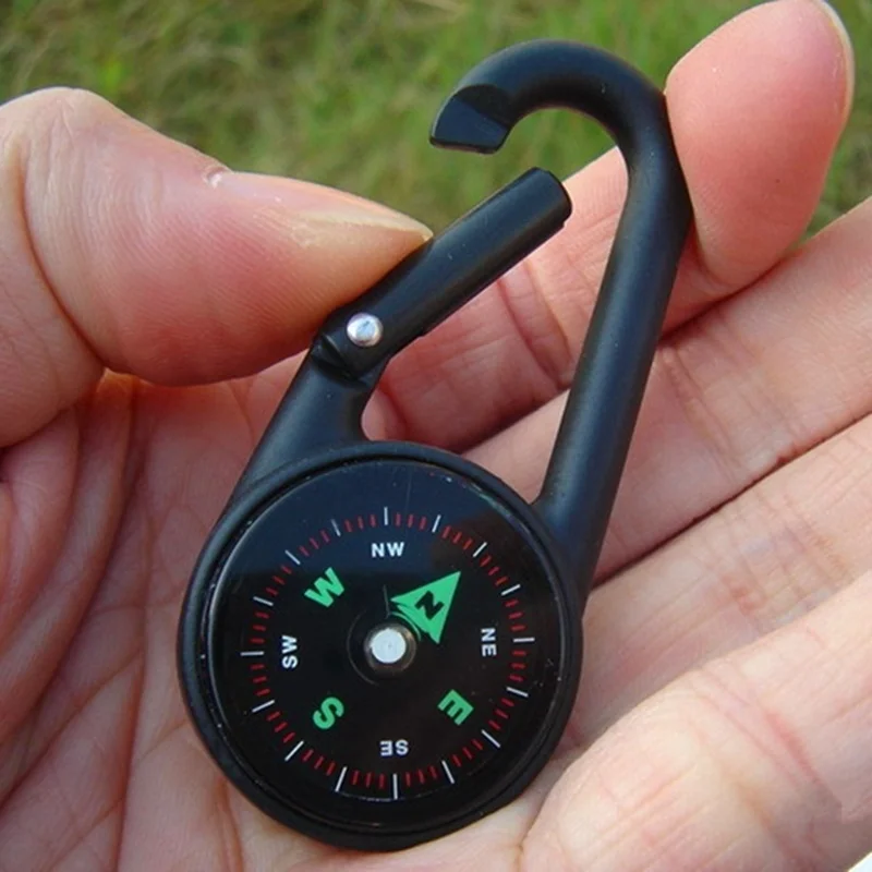 

Outdoor Mountaineering Buckle Compass Multifunctional Quick Hang Portable Liquid Suspension Compass (Random Color)