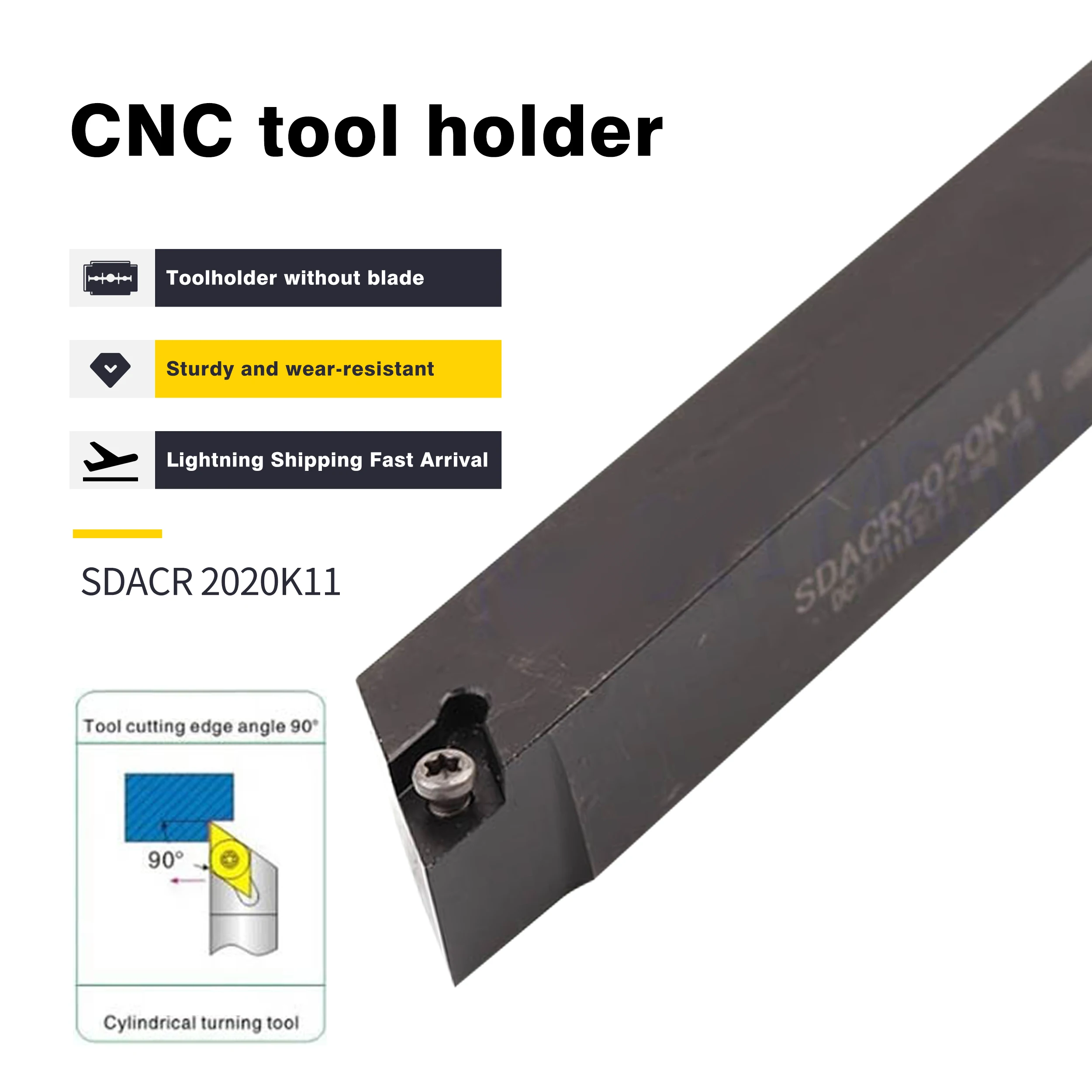 1pc SDACR0808H07 SDACR1212H07 CNC Lathe Cutting Tools Arbor SDACR1616H11 SDACR2020K11 SDACR2525M11 External Turning Tool Holder
1pc SDACR0808H07 SDACR1212H07 CNC Lathe Cutting Tools Arbor SDACR1616H11 SDACR2020K11 SDACR2525M11 External Turning Tool Holder
