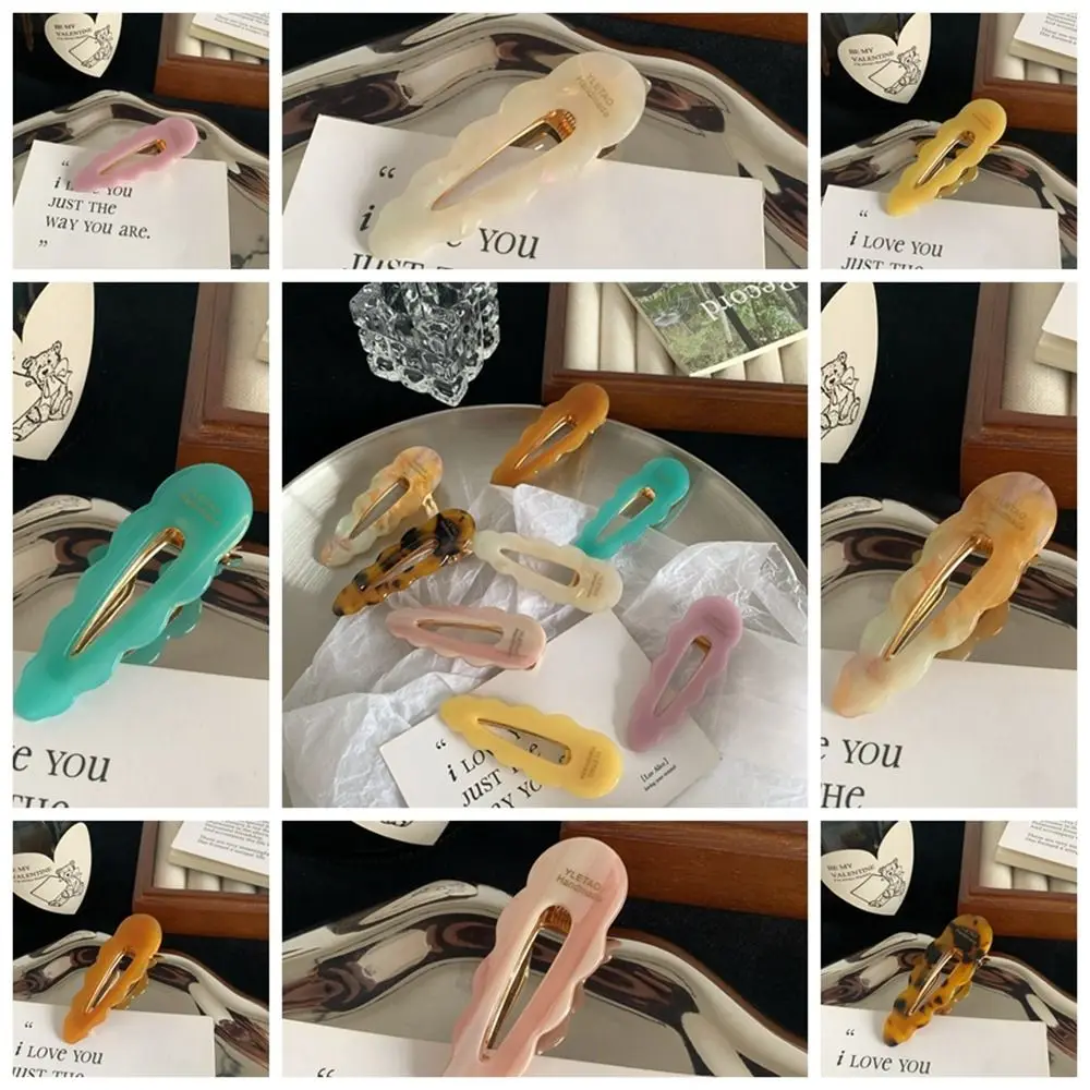 

Acetate Acetic Acid Duckbill Clip Fashion Water Drop Flower Hairpin Side Clip Hollow Small Hair Clip Girls