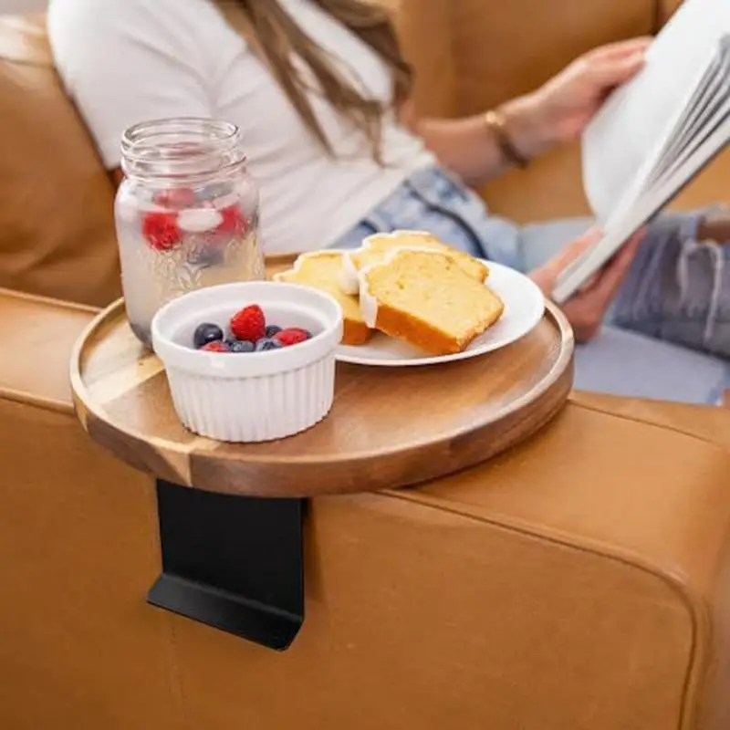 

Sofa Arm Tray Sofa Tray Table Sofa Armrest Clip-On Tray Portable Drink Snack Remote Control Holder for Sofa Dining Snack Tray