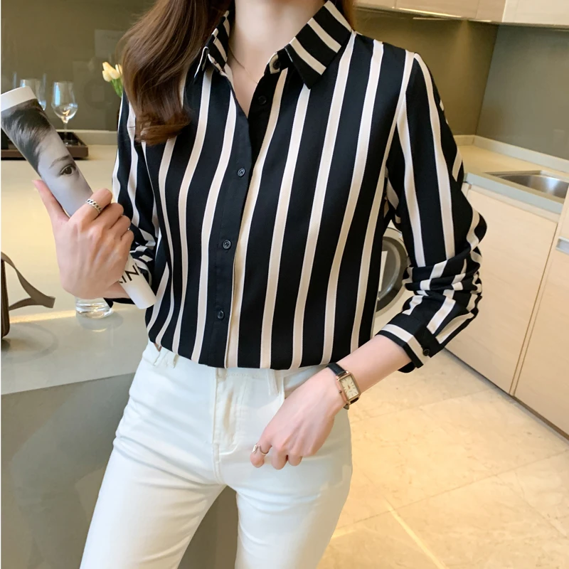 Chiffon Women's Shirts New Stripe Vintage Blouses Polo-neck Long Sleeve Ladies Clothing Loose Spring/Summer 2023 Fashion Tops
Chiffon Women's Shirts New Stripe Vintage Blouses Polo-neck Long Sleeve Ladies Clothing Loose Spring/Summer 2023 Fashion Tops