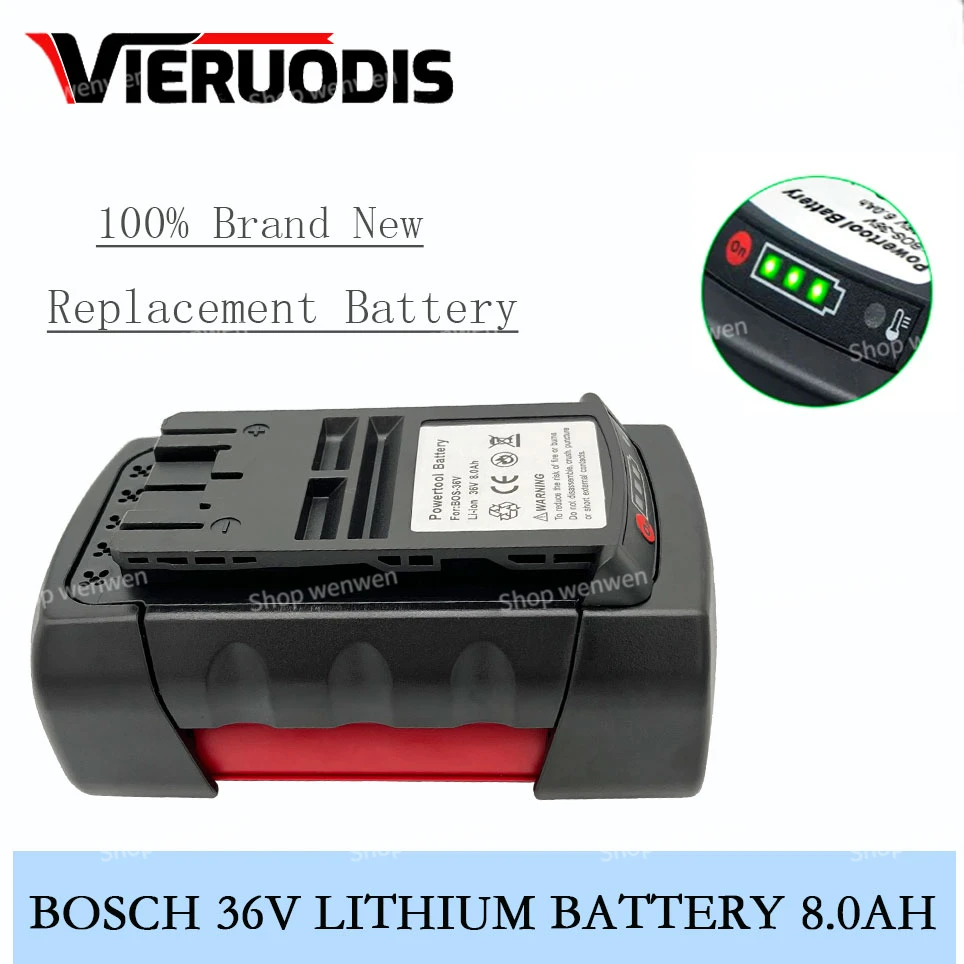 

Replacement Batteries Lithium-Ion for BOSCH 8000mAh 36V Li-ion Rechargeable Battery BAT810 BAT836 BAT840 GBH36V-LI Power Tools