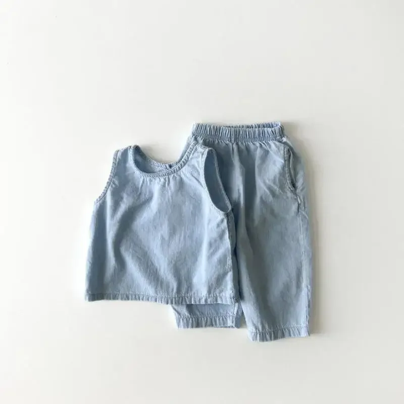 2024 Summer New Baby Sleeveless Denim Vest + Pants 2pcs Suit Children Casual Clothes Set Solid Toddler Jeans Outfits
2024 Summer New Baby Sleeveless Denim Vest + Pants 2pcs Suit Children Casual Clothes Set Solid Toddler Jeans Outfits