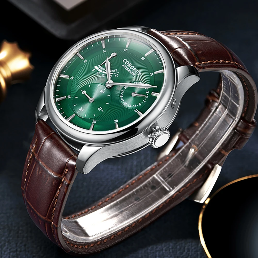 CORGEUT часы мужские Men's Watch Mechanical Watch Seagull Waterproof Green Silver Watch Brushed Multifunctional Automatic Watch
CORGEUT часы мужские Men's Watch Mechanical Watch Seagull Waterproof Green Silver Watch Brushed Multifunctional Automatic Watch