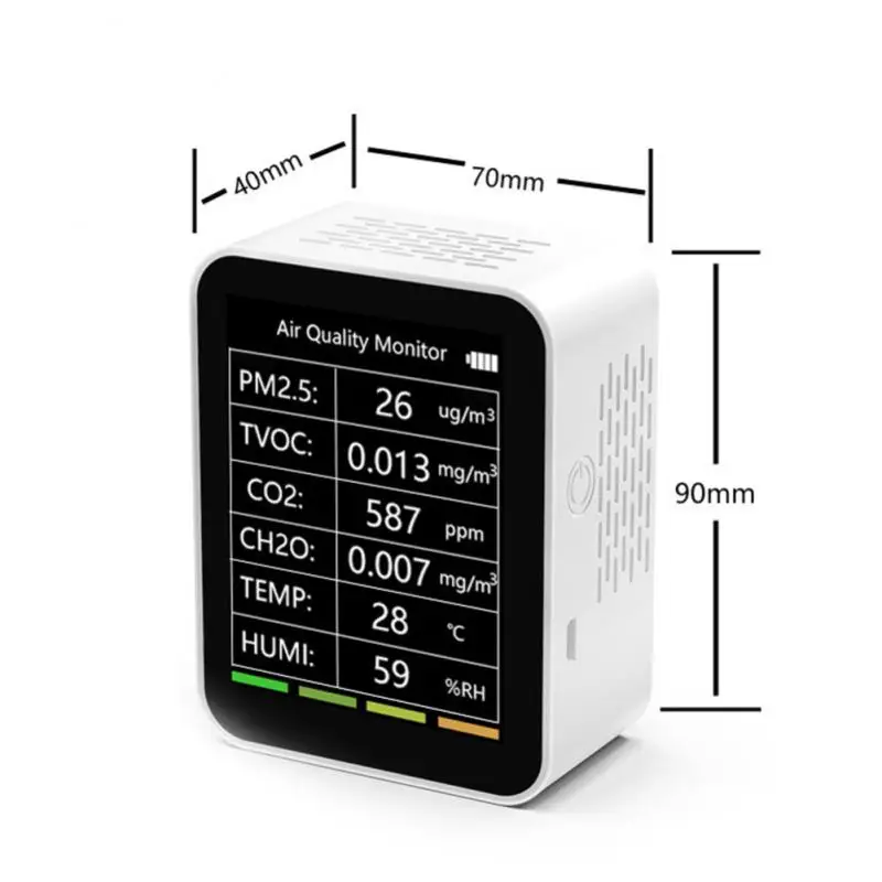 Multifunctional 5in1/6 in 1 CO2 Meter Digital Temperature Humidity Tester Carbon Dioxide TVOC HCHO Detector Air Quality Monitor
Multifunctional 5in1/6 in 1 CO2 Meter Digital Temperature Humidity Tester Carbon Dioxide TVOC HCHO Detector Air Quality Monitor