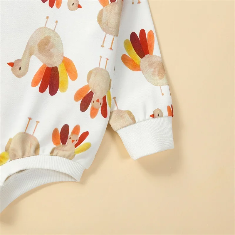 Baby Thanksgiving Romper Cute Turkey Print Long Sleeve Crew Neck Bodysuit Newborn Fall Clothes
Baby Thanksgiving Romper Cute Turkey Print Long Sleeve Crew Neck Bodysuit Newborn Fall Clothes