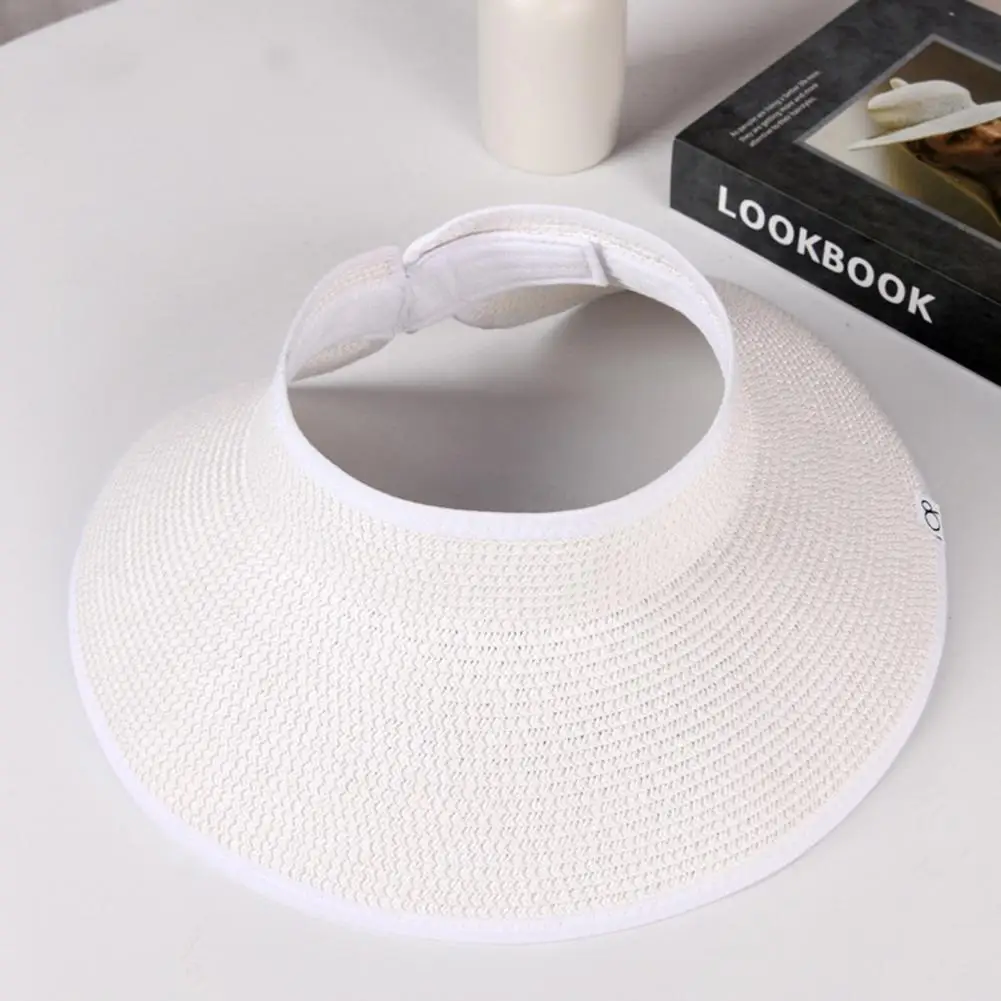 

Sunshade Hat Breathable Wide Brim Straw Sun Hat for Summer Vacation Adjustable Anti-uv Beach Cap with Color Matching for Men